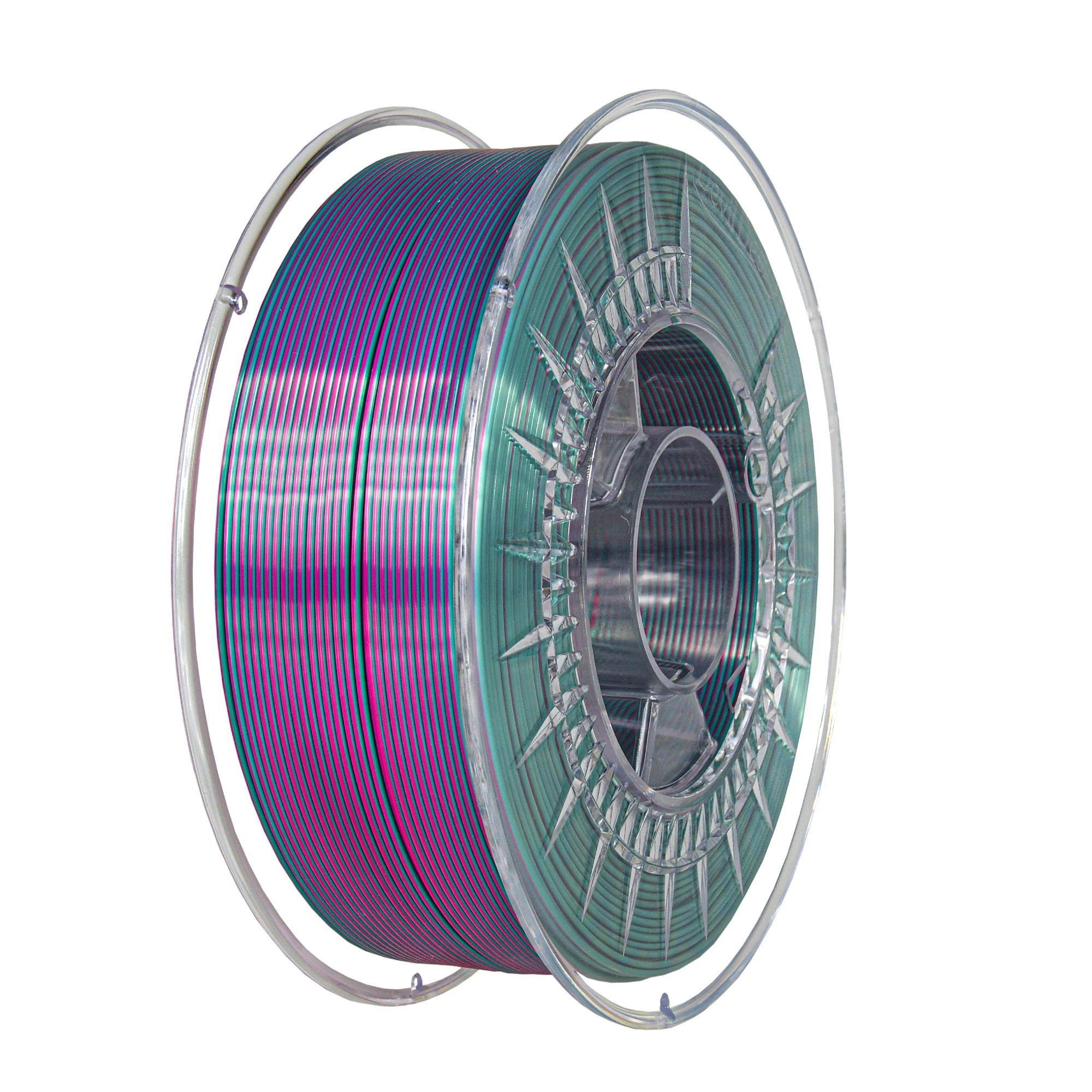 Devil Design SILK филамент 1.75 мм, 1 кг - розова перла/cold green