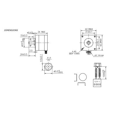 Стъпков мотор NEMA 17 /17HM3404P4.5-X2