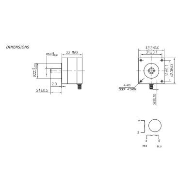 Стъпков мотор NEMA 17 17HS3404