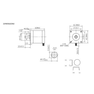 Стъпков мотор NEMA 17 /17HS6416D6L22P5.5-12