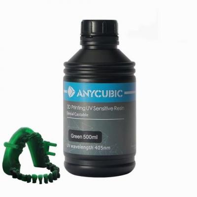 Дентална UV смола Anycubic за леене  - зелена, 500 мл