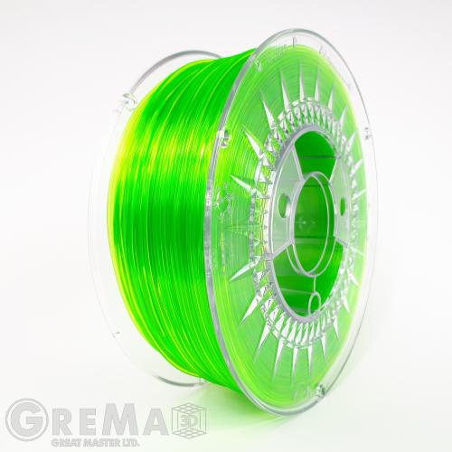 PET - G Devil Design  PET-G филамент 1.75 мм, 1 кг (2.0 lbs) - яркозелен прозрачен