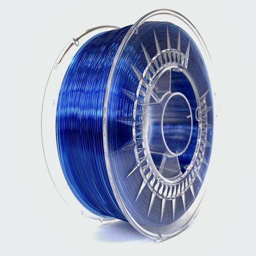 PET - G Devil Design  PET-G филамент 1.75 мм, 1 кг (2.0 lbs) - супер синьо прозрачно